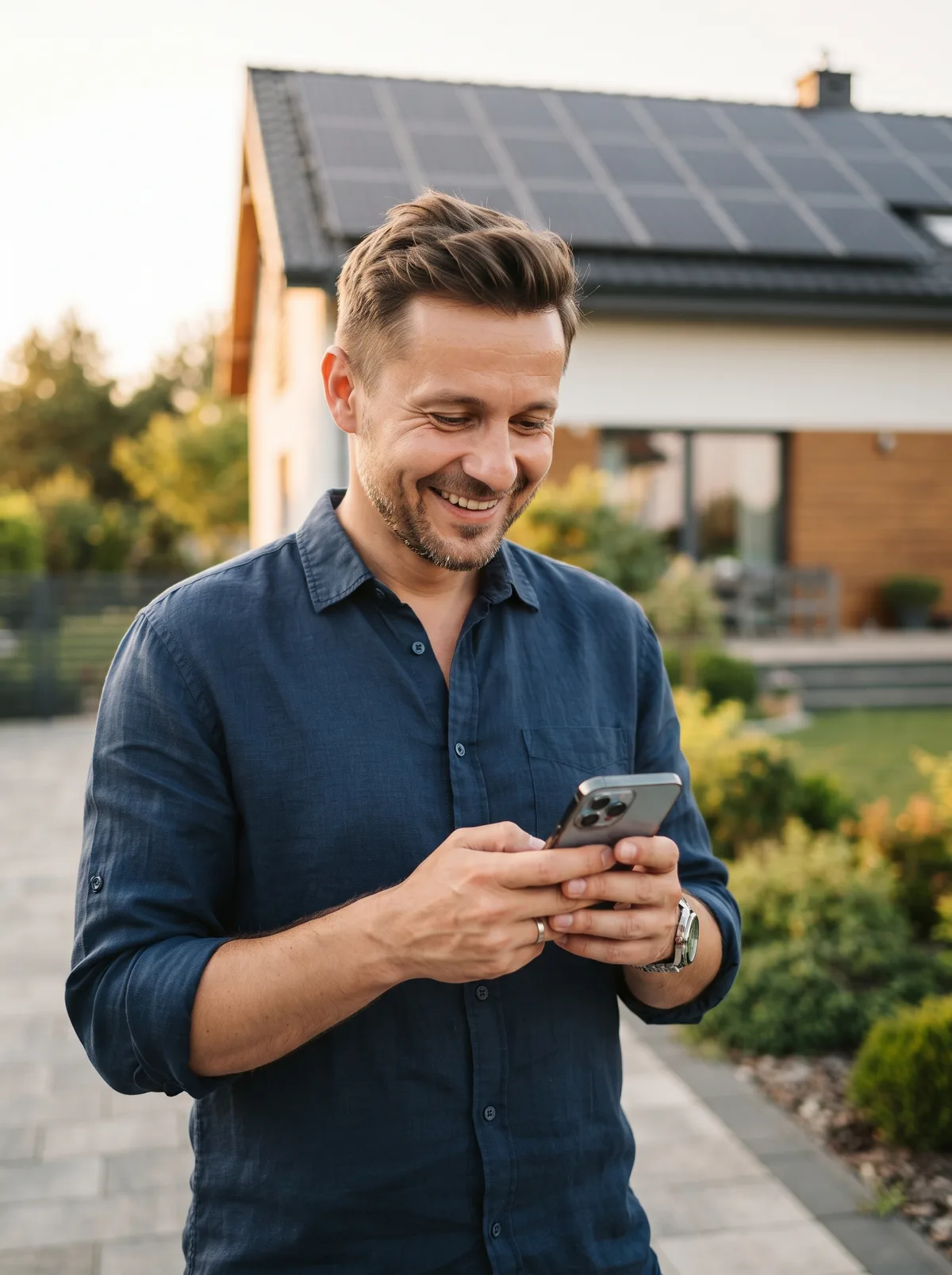 Zadowolony właściciel instalacji PV z aplikacją ProfitEMS
